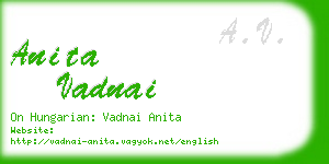 anita vadnai business card